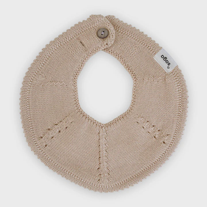 Knitted Bib Flora - Nude