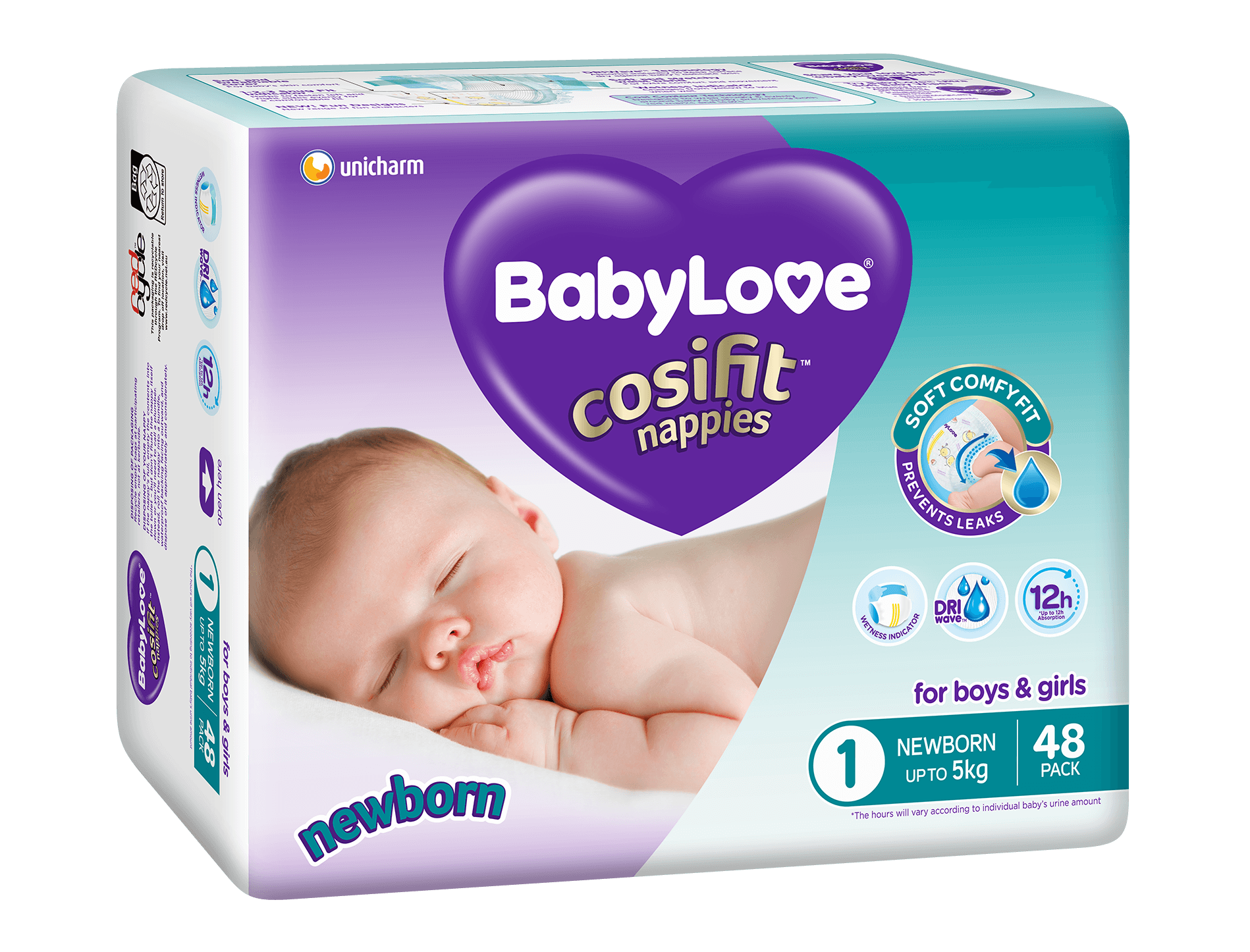 Babylove Cosifit Bulk Nappies Newborn 48pk