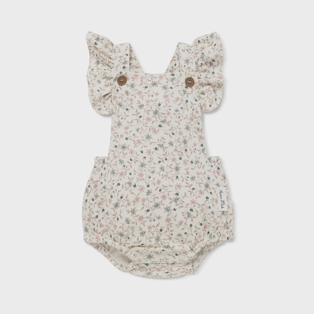 Aster & Oak Winter Floral Playsuit 6-12m