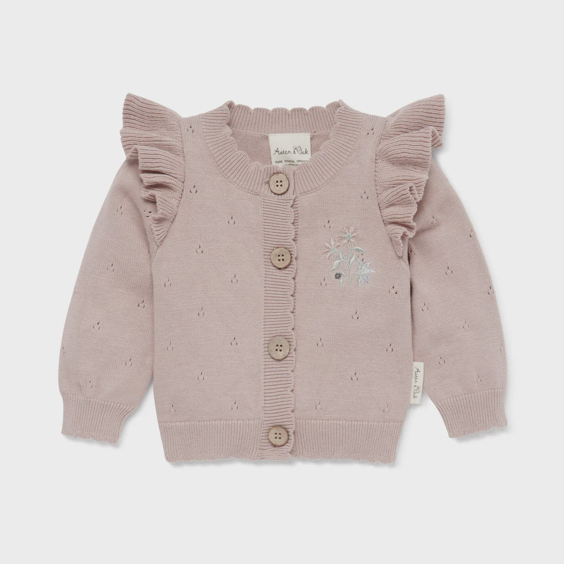 Aster & Oak Mauve Pink Knit Cardigan 1yr