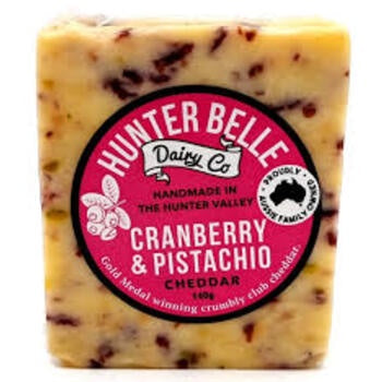 Hunterbelle Cranberry Pistachio Cheddar 140g