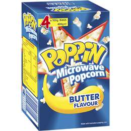 Poppin Microwave Popcorn Butter 400g