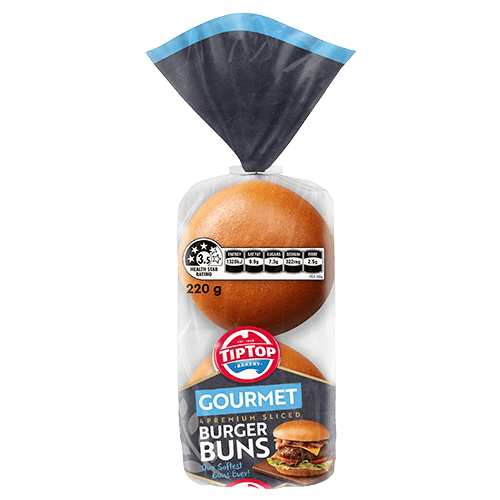Tip Top Gourmet Burger Bun (220g) 4 Pack