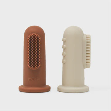 Mushie Finger Toothbrush - Clay/Shifting Sand