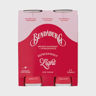 Bundaberg Soft Drink Raspberry & Pomegranate 250ml x  4pk