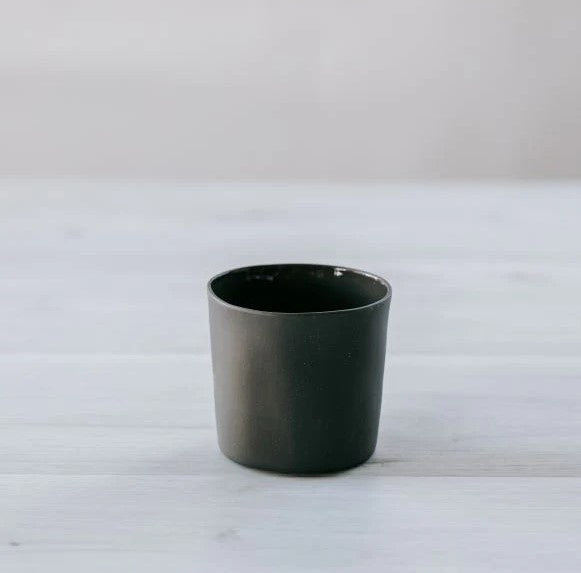 Flax Round Cup 8cm Charcoal