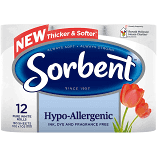 Sorbent Hypo Allergenic Toilet Tissue 12pack