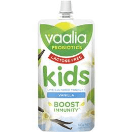 Vaalia Kids Probiotic Lactose-free Yoghurt Pouch Vanilla 140g