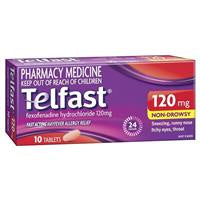 Telfast 120mg Hayfever Allergy Relief Tablets 10