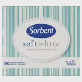 Sorbent Facial Tissues White 90pk