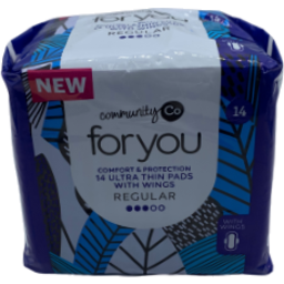 Community Co For U Pad Ultra Thin Regular 14pk