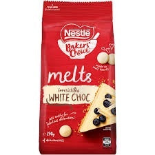 Nestle Bakers Choice Melts White Chocolate 225g