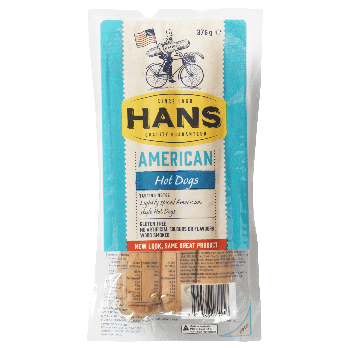 Hans Hot Dogs American 375g