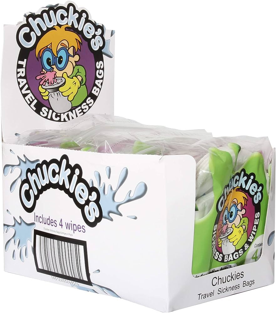 Chuckies Vomit Bags 4 pack, 4 wipes