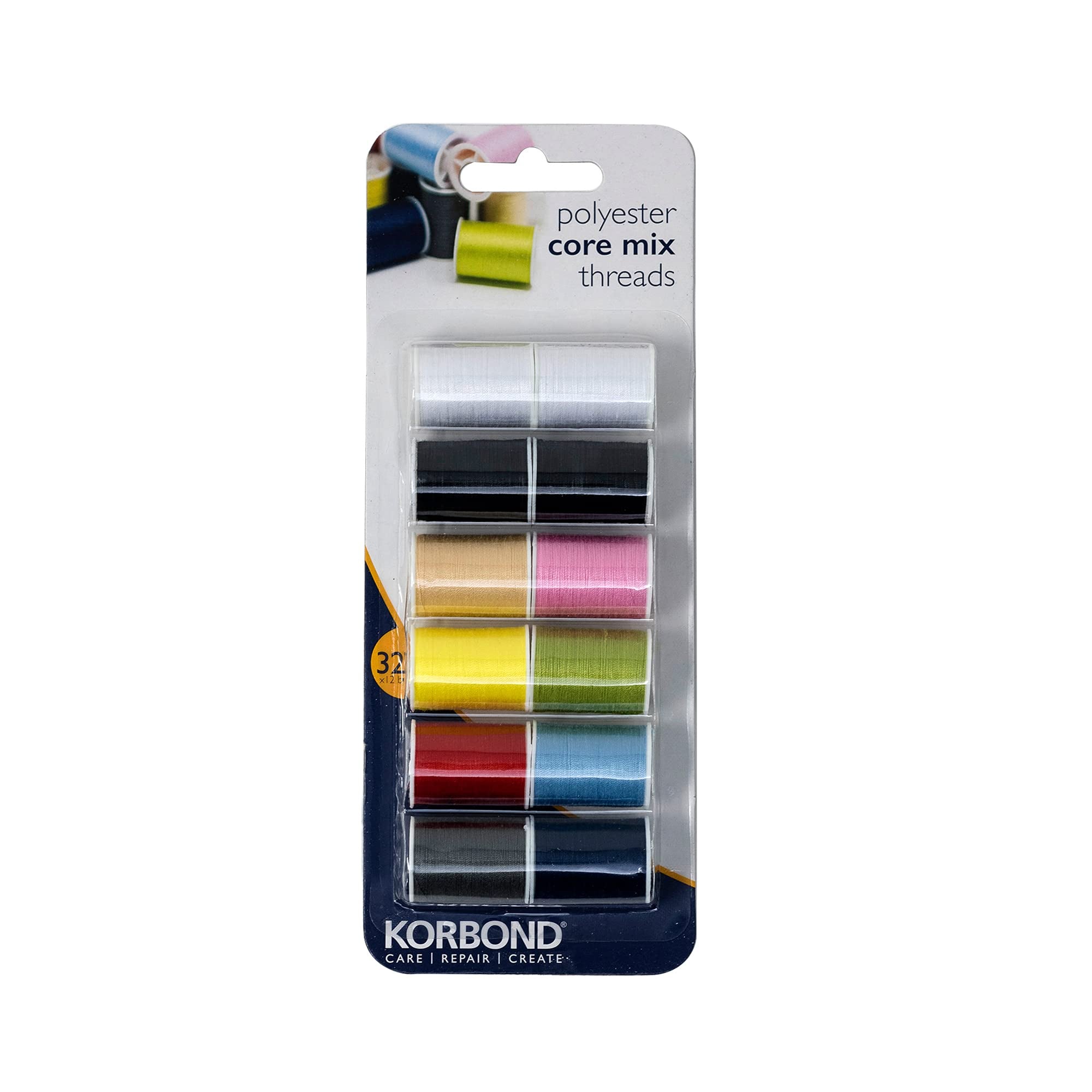 Korbond Thread 12 x 32m Assorted Colours