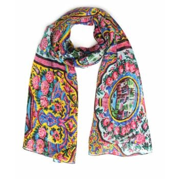 Pink Floral Silk Neck Scarf S20-175S