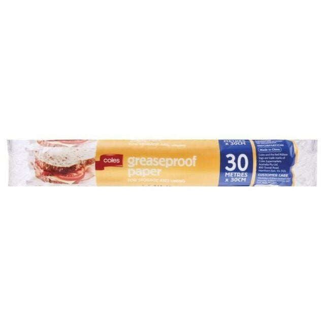 Coles Greaseproof Paper 30cm