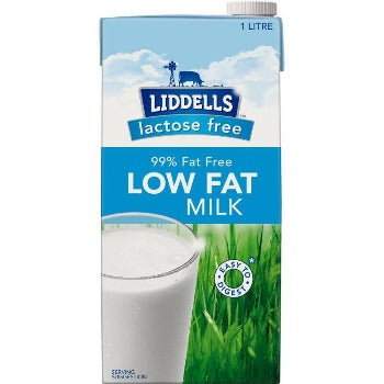 Liddells Low Fat Long Life Milk Lactose Free 1l