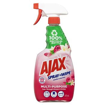 Ajax 475ml Spray n Wipe Divine Blends Vanilla & Berries