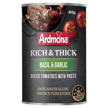 Ardmona Rich & Thick Basil & Garlic Tomatoes 410g