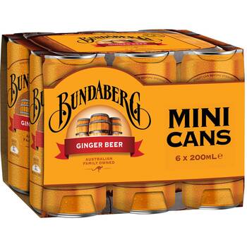 Bundaberg Ginger Beer 200ml x 6pk