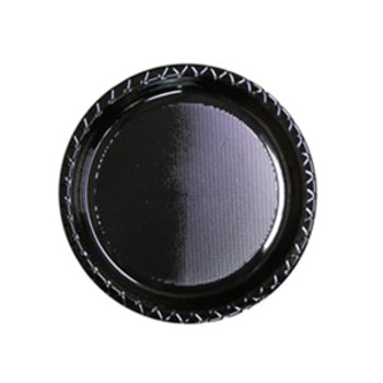 Black Round Entree Plate