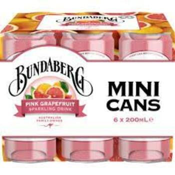 Bundaberg Pink Grapefruit 200ml can 6pk