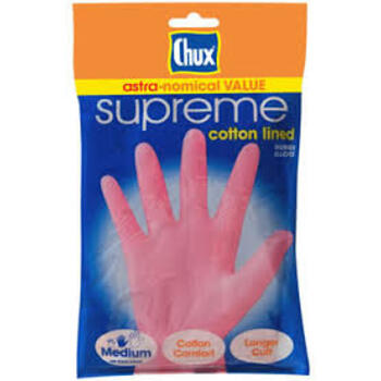 CHUX Rubber Gloves Supreme Cotton Lined Medium