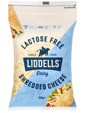 Liddells Lactose Free Shredded Cheese 250g