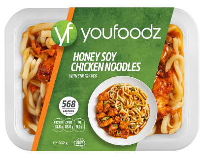Honey Soy Chicken Noodles with Stir Fry Veg 332g