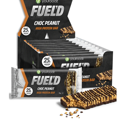 FUEL'D Choc Peanut High Protein Bar 70g x 10