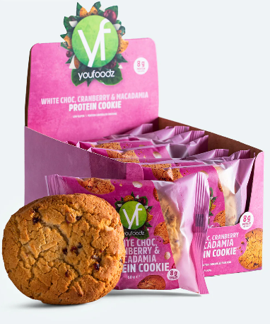 White Choc, Cranberry & Macadamia Protein Cookie 60g x 8