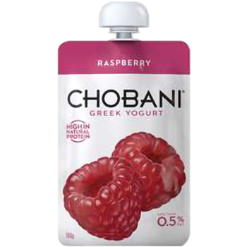 Chobani Greek Yoghurt Pouch Raspberry  140g