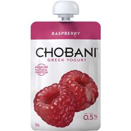 Chobani Greek Yoghurt Pouch Raspberry  140g
