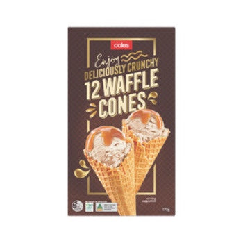 Plain Waffle Ice Cream Cones 12 Pack