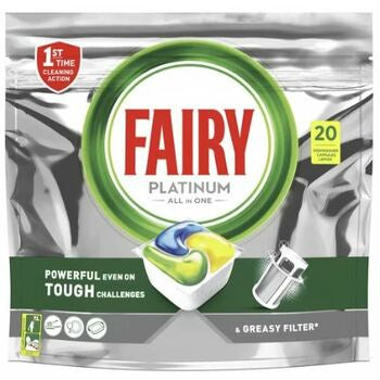 Fairy Platinum All In One Lemon Automatic Dishwasher Tablets 20pk