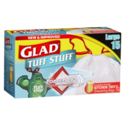 Glad Tuff Stuff Large Bags 15pk