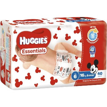 Huggies Essentials Nappies Unisex Size 6 Junior 40 pk