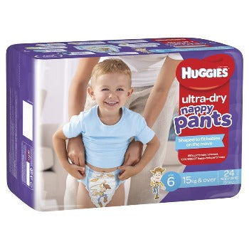 Huggies Nappy Pants Boys Size 6 15kg & Over 24pk