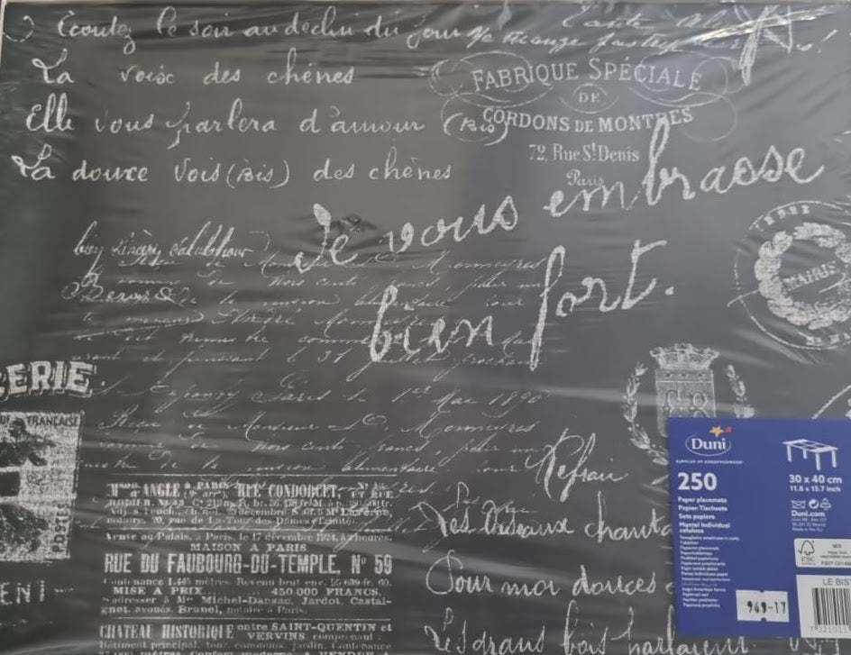 Placemats Paper 30X40Cm Le Bistro