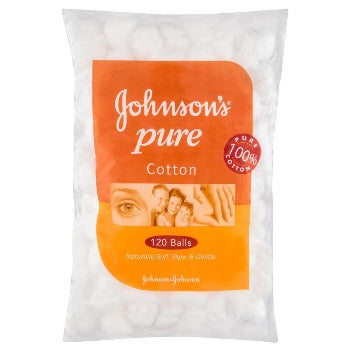 Johnson's Pure Cotton Balls White 120pk