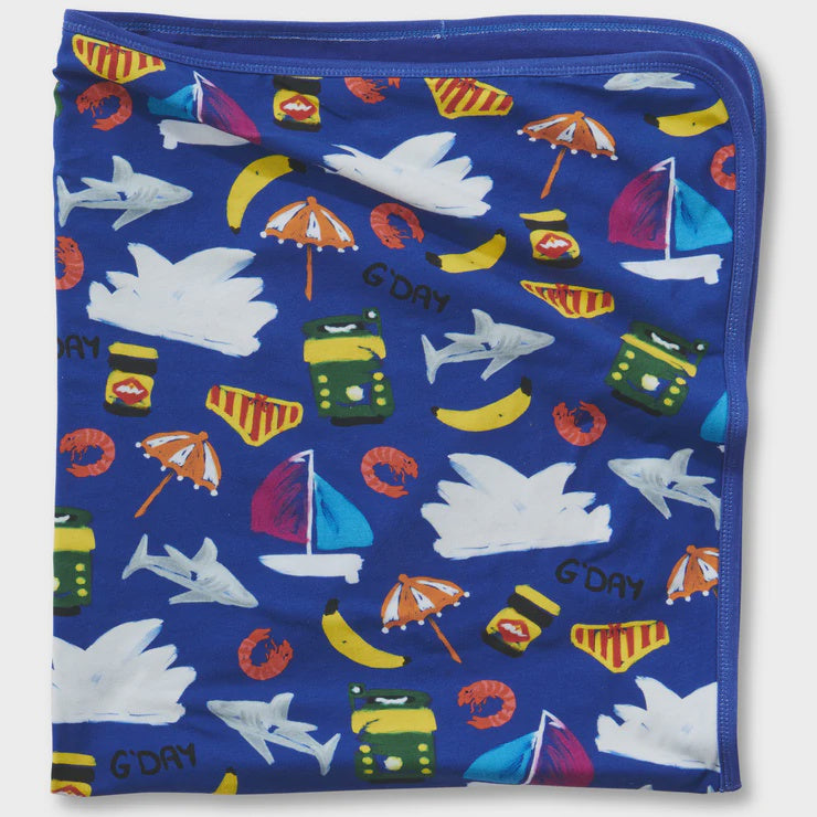 Aussie Icons Organic Cotton Stroller Blanket