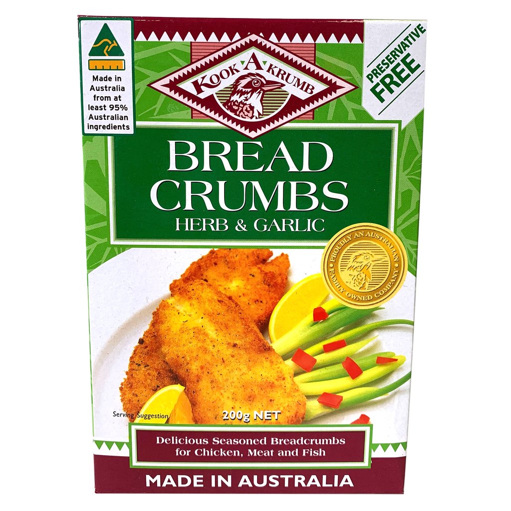 Kook A Krumb Breadcrumbs Herb And Garlic 200g