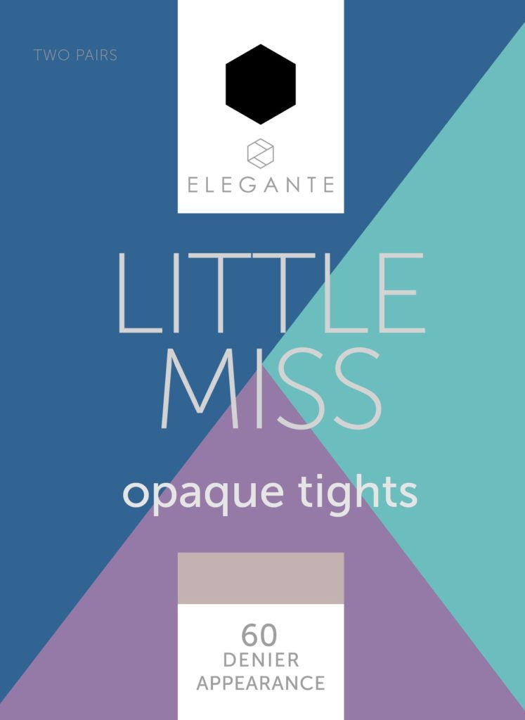 Elegante Little Miss Opaque Tights Black 60 denier 2pk