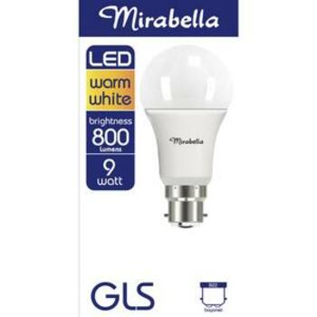 Mirabella LED Globe GLS Bayonet Cap Pearl 9 watt