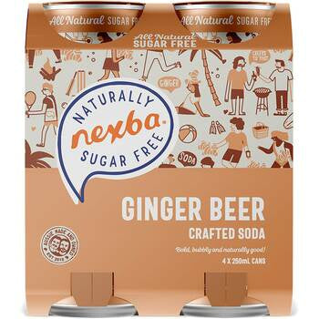Nexba Crafted Soda Ginger Beer 250ml x 4 pk