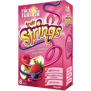Nice & Natural Fruit Strings Straw/Rasp/Blueberry 8 pk