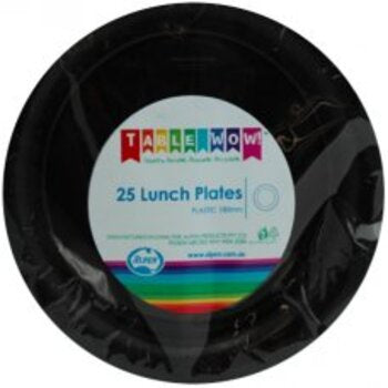 Occasions Tableware Black Lunch Plate Reusable180mm P20