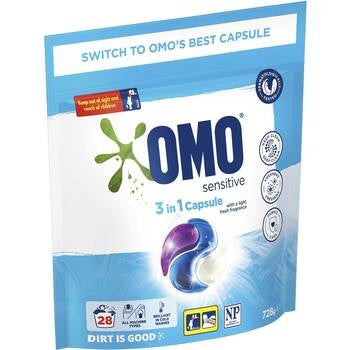 Omo Sensitive 3 In 1 Capsule 28pk