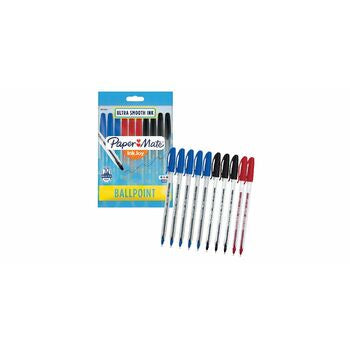 Papermate Inkjoy 100ST Ballpoint Pen Assorted 10 Pack